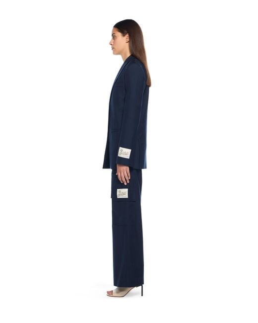 Off-White c/o Virgil Abloh Blue Gabardine Label Tomboy Blazer