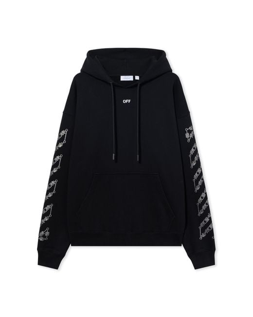Off-White c/o Virgil Abloh Black Chain Arrow Diagonal Skate Hoodie for men