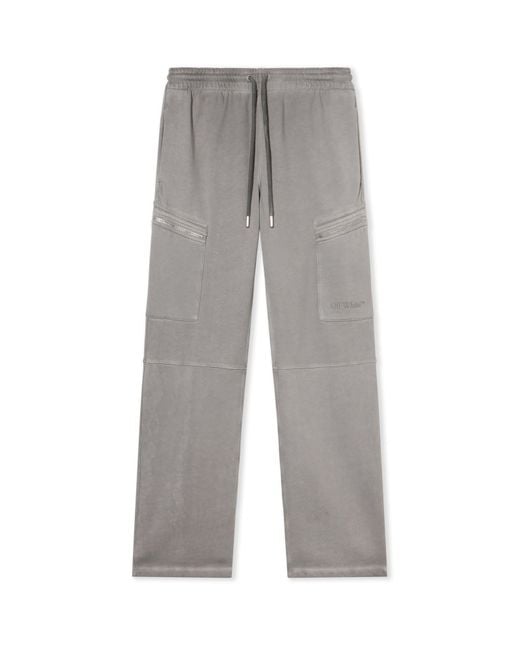 Off-White c/o Virgil Abloh Gray Laundry Diagonal Cargo Sweatpants for men