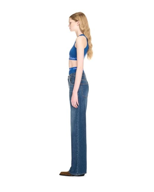 Off-White c/o Virgil Abloh Blue Cargo Wide Denim Pants