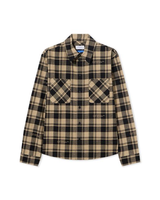 Off-White c/o Virgil Abloh Green Check Flann Shirt for men