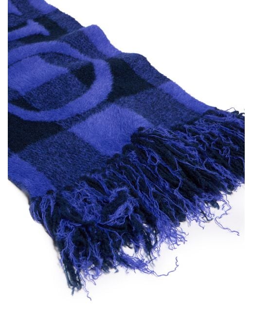 Off-White c/o Virgil Abloh Blue Bookish Check Scarf