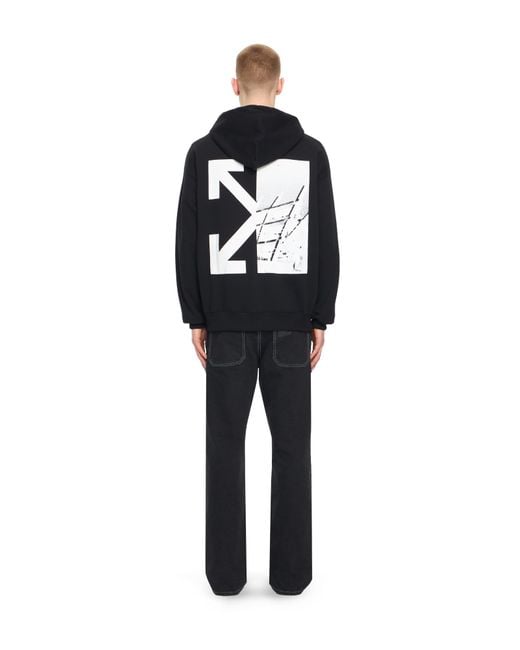 Off-White c/o Virgil Abloh Black Graphic Full Zip Hoodie for men