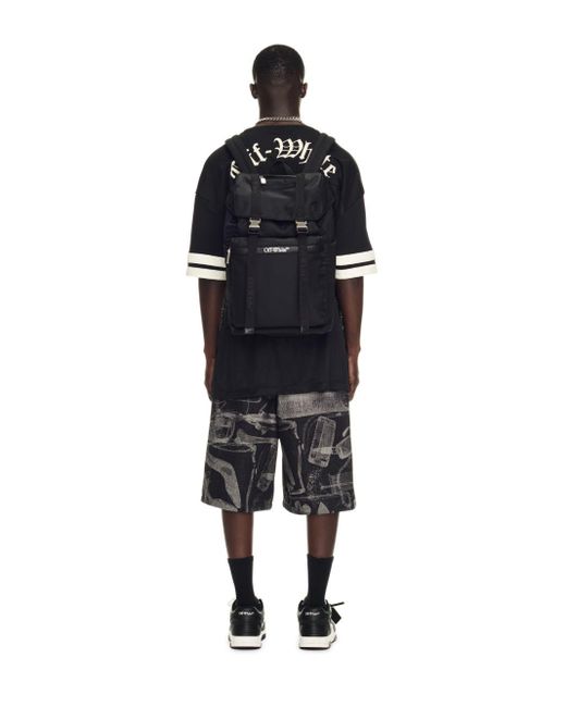 Off-White c/o Virgil Abloh Black Outdoor Flap Backpack for men