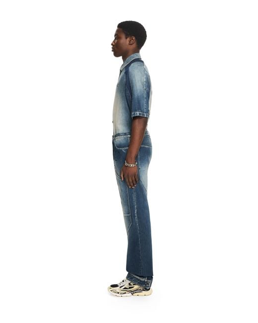 Off-White c/o Virgil Abloh Blue Cherry Diagonal Twist Stack Jeans for men