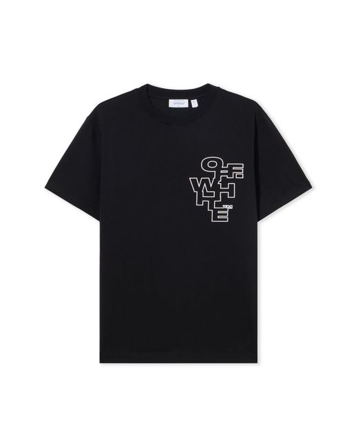 Off-White c/o Virgil Abloh Black Slim Fit Outlined Signature S/S T-Shirt for men