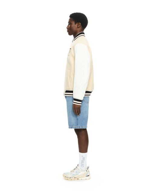 Off-White c/o Virgil Abloh Natural Star Logo Varsity Jacket for men