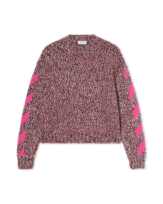 Off-White c/o Virgil Abloh Red Mouline Arrow Knit Crewneck Sweater