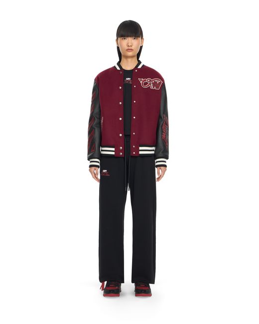 Off-White c/o Virgil Abloh Red Off- C/O Ac Milan Varsity Jacket