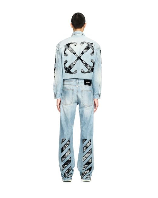 Off-White c/o Virgil Abloh Blue Diagonal Fresco Jeans for men
