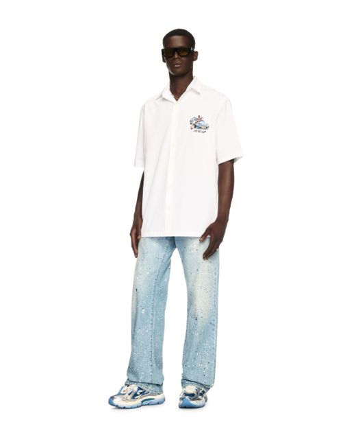 Off-White c/o Virgil Abloh Blue Paint-Splatter Jeans for men