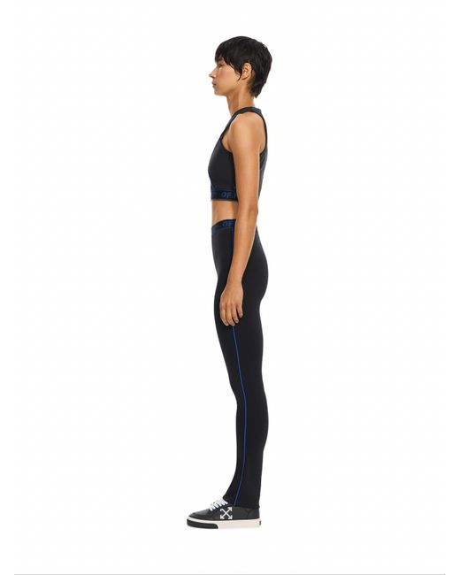 Off-White c/o Virgil Abloh Blue Logoband Lycra Leggings