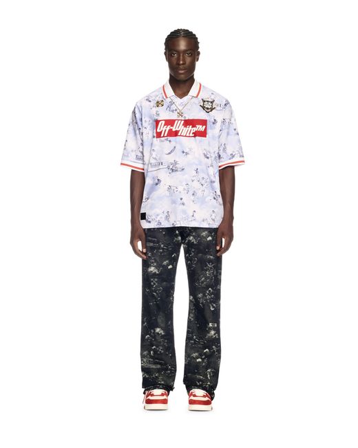 Off-White c/o Virgil Abloh White Fresco Soccer S/S Polo Lilac Allove for men