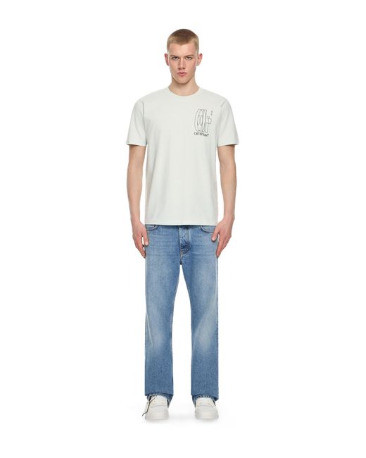 Off-White c/o Virgil Abloh White Outline Double Arrow Slim T-Shirt for men