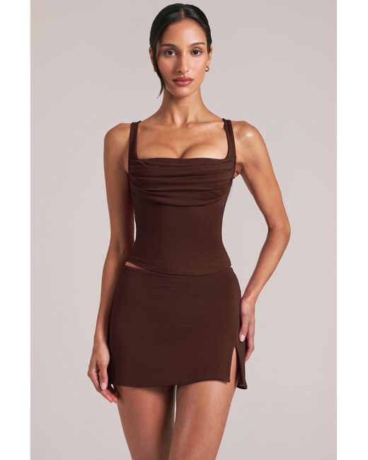 Oh Polly Brown Square-Neck Top