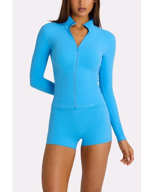 BO+TEE Blue Soft Active Zip-Up Jacket