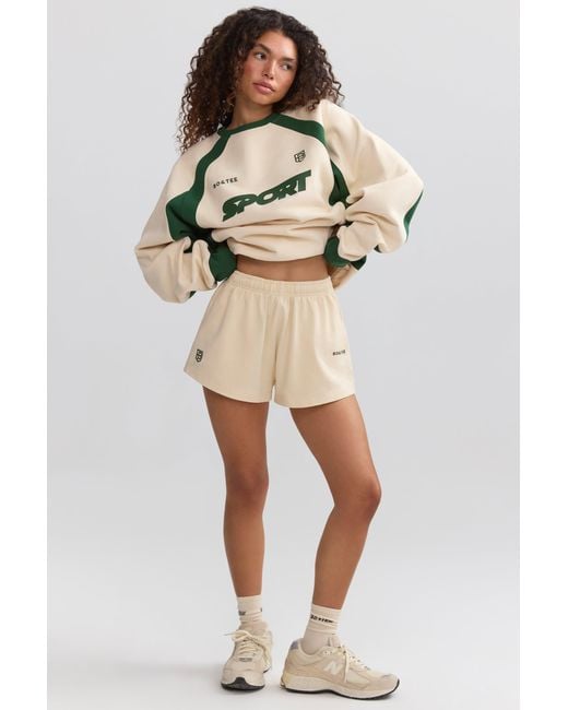 BO+TEE Natural Soft Cotton Jersey Elasticated Mini Shorts