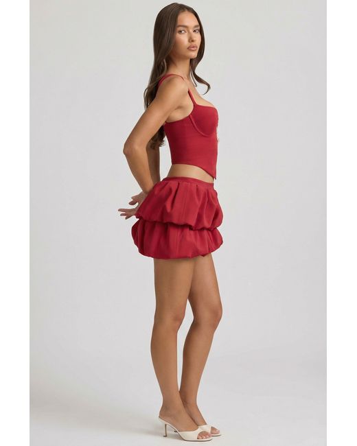Oh Polly Layered Bubble Hem Mid-Rise Mini Skirt