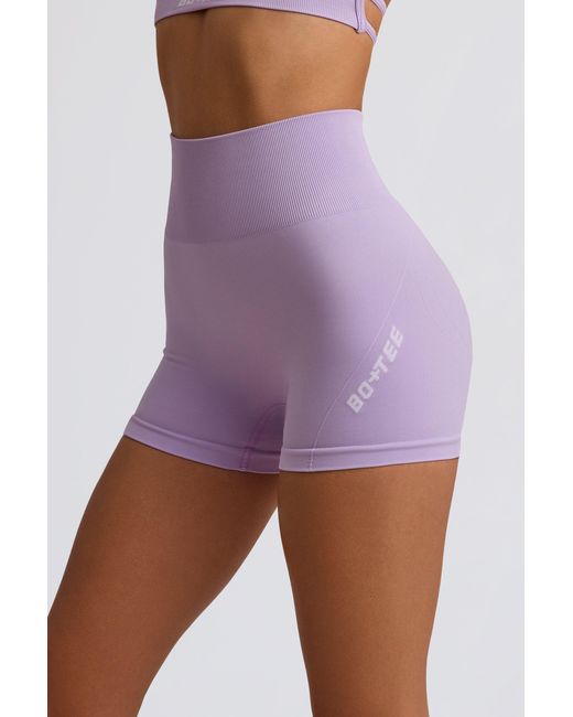 BO+TEE Purple Super Sculpt Seamless Mini Shorts