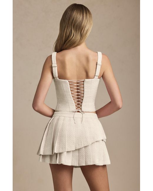 Oh Polly White Layered Pleated Low-Rise Mini Skirt