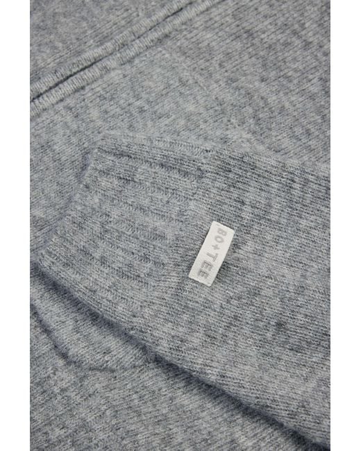 BO+TEE Gray Soft Knit Zip-Up Cropped Hoodie