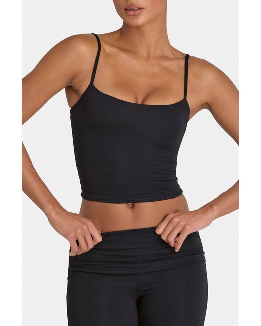 BO+TEE Black Buttercloud Crop Tank Top