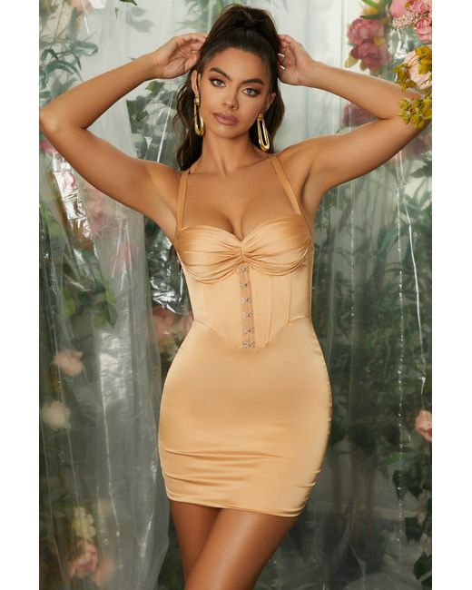 Dead Natural Pleated Bust Corset Mini Dress