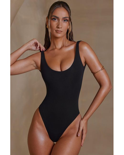 Oh Polly Black Scoop Neck Bodysuit