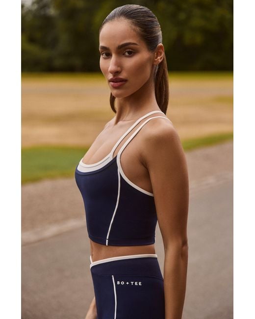 BO+TEE Blue Soft Active Layered Tank Top