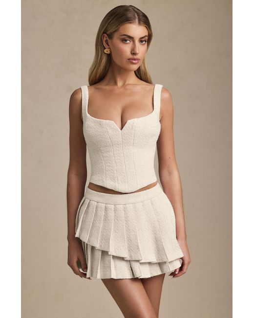 Oh Polly White Layered Pleated Low-Rise Mini Skirt