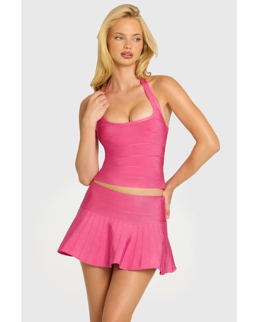 Oh Polly Pink Bandage Halterneck Top