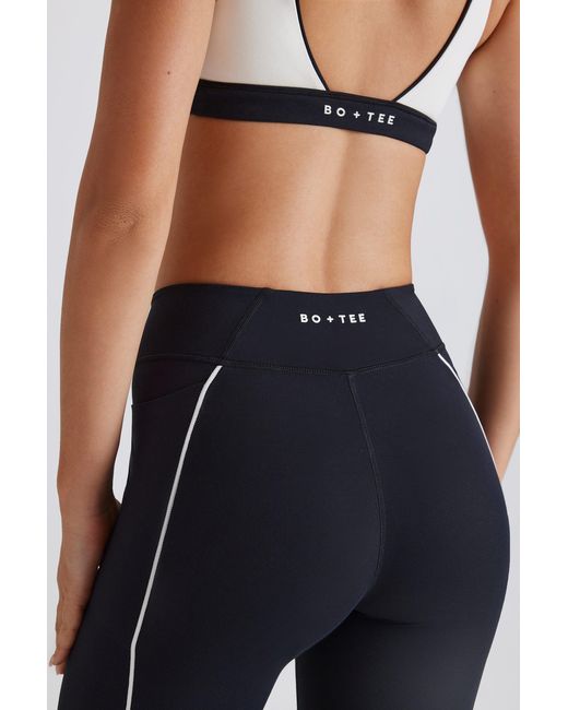 BO+TEE Blue Soft Active Contrast Leggings