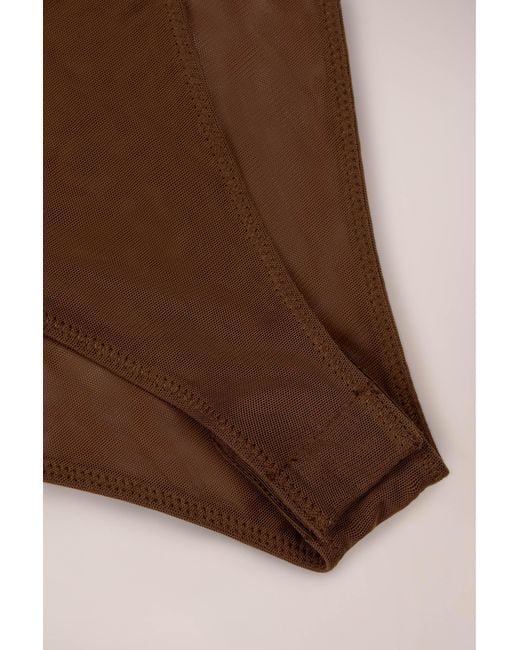 Oh Polly Brown Strapless Bodysuit
