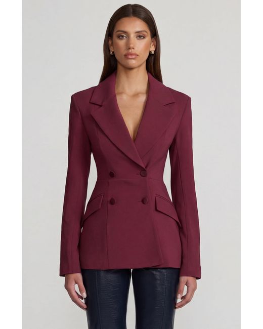Oh Polly Structured Double-Breasted Blazer