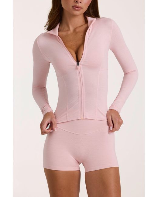 BO+TEE Pink Soft Active Zip-Up Jacket