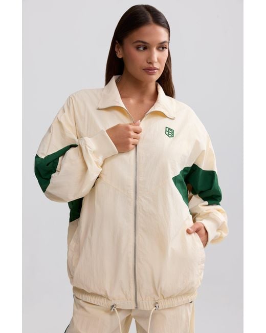 BO+TEE Natural Oversized Colourblock Track Jacket