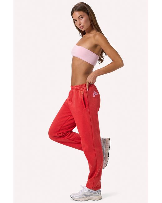 BO+TEE Red Brushed Jersey Oversized Joggers