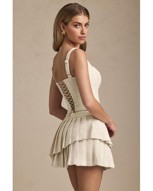 Oh Polly White Layered Pleated Low-Rise Mini Skirt