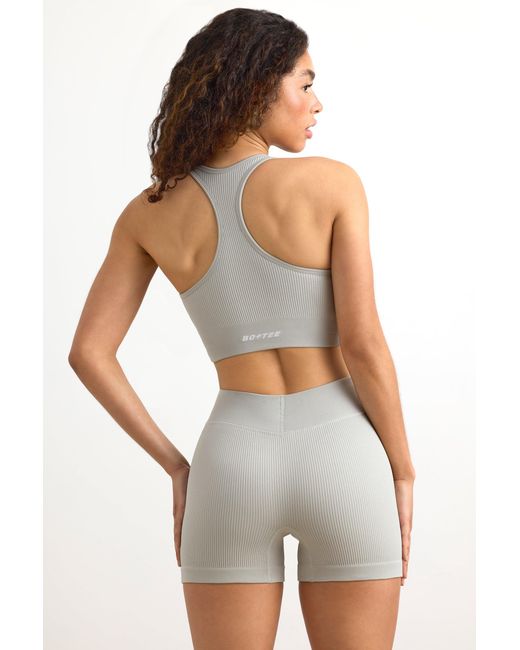 BO+TEE Gray Flexirib Mini Shorts