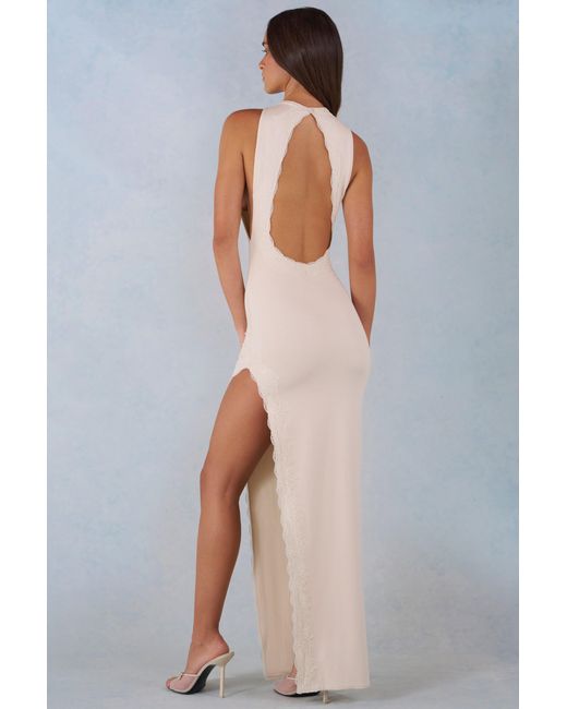Oh Polly White Modal Halterneck Maxi Dress