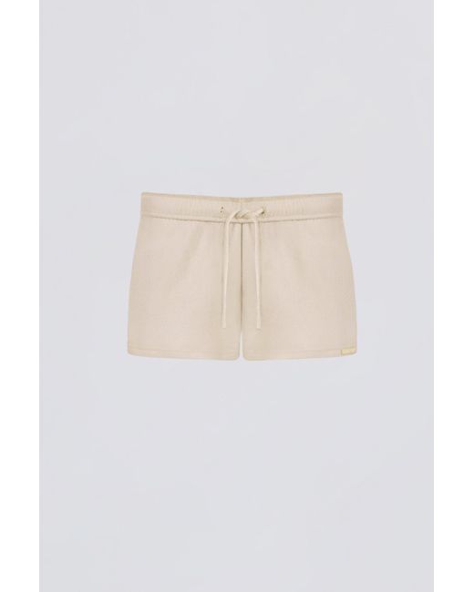BO+TEE Natural Brushed Jersey Elasticated Mini Shorts
