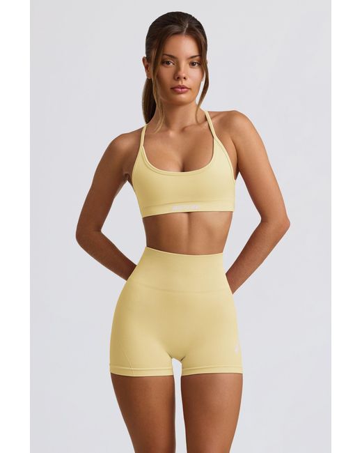 BO+TEE Yellow Super Sculpt Seamless Mini Shorts