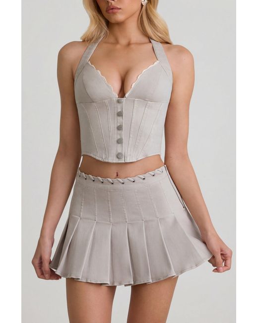 Oh Polly White Halterneck Corset Top