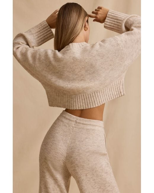BO+TEE White Ribbed Knit Cropped Jumper