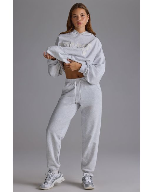 BO+TEE Gray Soft Cotton Jersey Relaxed Mid-Rise Joggers