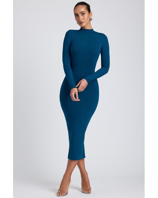 Oh Polly Blue Modal Cross-Back Midaxi Dress