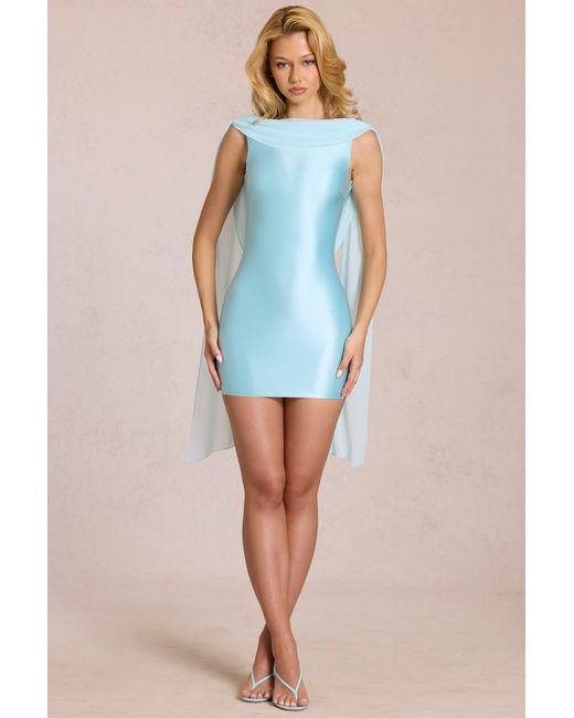 Oh Polly Blue Draped Mini Dress