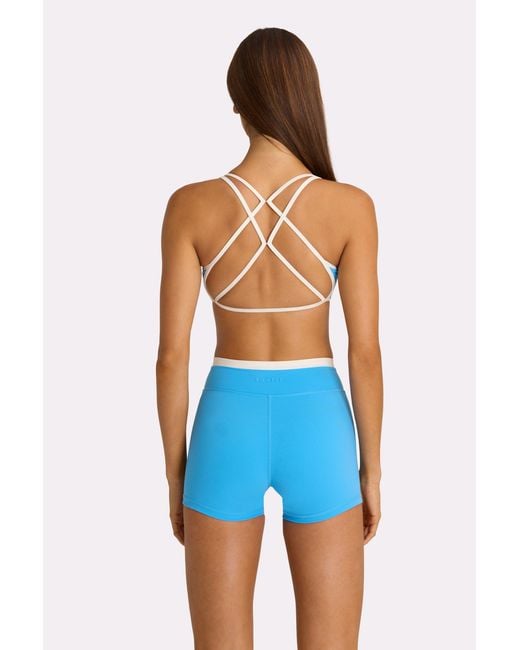 BO+TEE Blue Soft Active Wrap Waist Shorts