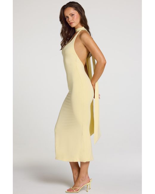Oh Polly Yellow Modal Halterneck Midaxi Dress