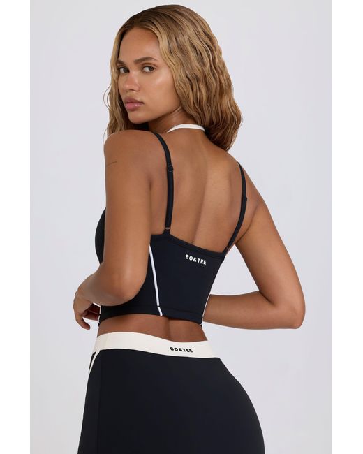 BO+TEE Black Soft Active Layered Cropped Tank Top